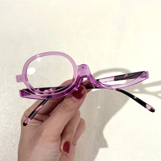 Magnifying Makeup Reading Glasses Rotating Lens Cosmetic Make up Presbyopic Eye Glasses Readers +1.0 to +4.0