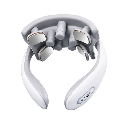 SHAKLO Relief — Masajeador Cervical 3 en 1 | EMS + Calor + Acupresión para Cuello y Hombros